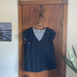 Old Navy XL Polka Dot Shirt with Flutter Sleeves